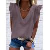 image:imageDokotoo Womens 2026 Cute V Neck Ruffle Sleeveless Shirts Elegant Tank Tops BlousesPurple 2