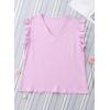 image:imageDokotoo Womens 2026 Cute V Neck Ruffle Sleeveless Shirts Elegant Tank Tops BlousesPurple