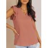 image:imageDokotoo Womens 2026 Cute V Neck Ruffle Sleeveless Shirts Elegant Tank Tops BlousesRed