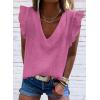 image:imageDokotoo Womens 2026 Cute V Neck Ruffle Sleeveless Shirts Elegant Tank Tops BlousesRose