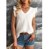 image:imageDokotoo Womens 2026 Cute V Neck Ruffle Sleeveless Shirts Elegant Tank Tops BlousesWhite