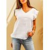 image:imageDokotoo Womens 2026 Cute V Neck Ruffle Sleeveless Shirts Elegant Tank Tops BlousesWhite