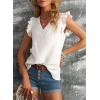 image:imageDokotoo Womens 2026 Cute V Neck Ruffle Sleeveless Shirts Elegant Tank Tops BlousesWhite