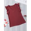 image:imageDokotoo Womens 2026 Cute V Neck Ruffle Sleeveless Shirts Elegant Tank Tops BlousesWine Red