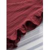 image:imageDokotoo Womens 2026 Cute V Neck Ruffle Sleeveless Shirts Elegant Tank Tops BlousesWine Red