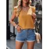 image:imageDokotoo Womens 2026 Cute V Neck Ruffle Sleeveless Shirts Elegant Tank Tops BlousesYellow