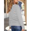 image:imageDokotoo Womens 2026 Spring Summer Casual Long Sleeve Tops Lightweight Crew Neck Knit Basic Striped T ShirtsBlack Stripe