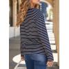 image:imageDokotoo Womens 2026 Spring Summer Casual Long Sleeve Tops Lightweight Crew Neck Knit Basic Striped T ShirtsBlue Stripe