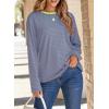 image:imageDokotoo Womens 2026 Spring Summer Casual Long Sleeve Tops Lightweight Crew Neck Knit Basic Striped T ShirtsGreen Red Stripe