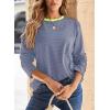 image:imageDokotoo Womens 2026 Spring Summer Casual Long Sleeve Tops Lightweight Crew Neck Knit Basic Striped T ShirtsGreen Red Stripe