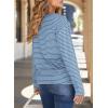 image:imageDokotoo Womens 2026 Spring Summer Casual Long Sleeve Tops Lightweight Crew Neck Knit Basic Striped T ShirtsSky Blue Stripe