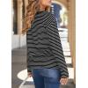 image:imageDokotoo Womens 2026 Spring Summer Casual Long Sleeve Tops Lightweight Crew Neck Knit Basic Striped T ShirtsWhite Stripe