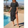 image:imageDokotoo Womens 2026 Summer Spring Boho Midi Maxi Dresses Casual Short Sleeve A Line Flowy Beach Vacation DressBlack