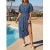 image:imageDokotoo Womens 2026 Summer Spring Boho Midi Maxi Dresses Casual Short Sleeve A Line Flowy Beach Vacation DressBlue