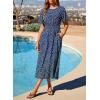 image:imageDokotoo Womens 2026 Summer Spring Boho Midi Maxi Dresses Casual Short Sleeve A Line Flowy Beach Vacation DressBlue