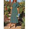 image:imageDokotoo Womens 2026 Summer Spring Boho Midi Maxi Dresses Casual Short Sleeve A Line Flowy Beach Vacation DressGreen