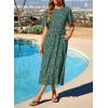 image:imageDokotoo Womens 2026 Summer Spring Boho Midi Maxi Dresses Casual Short Sleeve A Line Flowy Beach Vacation DressGreen