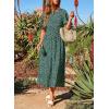 image:imageDokotoo Womens 2026 Summer Spring Boho Midi Maxi Dresses Casual Short Sleeve A Line Flowy Beach Vacation DressGreen