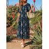image:imageDokotoo Womens 2026 Summer Spring Boho Midi Maxi Dresses Casual Short Sleeve A Line Flowy Beach Vacation DressNavy Blue