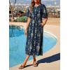 image:imageDokotoo Womens 2026 Summer Spring Boho Midi Maxi Dresses Casual Short Sleeve A Line Flowy Beach Vacation DressNavy Blue