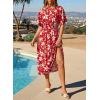 image:imageDokotoo Womens 2026 Summer Spring Boho Midi Maxi Dresses Casual Short Sleeve A Line Flowy Beach Vacation DressRed