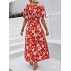 image:imageDokotoo Womens 2026 Summer Spring Boho Midi Maxi Dresses Casual Short Sleeve A Line Flowy Beach Vacation DressRed