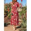 image:imageDokotoo Womens 2026 Summer Spring Boho Midi Maxi Dresses Casual Short Sleeve A Line Flowy Beach Vacation DressRed