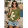 image:imageDokotoo Womens 2026 Swimsuit Cover up Crochet Beach Floral Hollow Out Slit Bikini Summer Half Sleeve Cover up TopsJungle Green