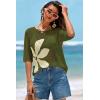 image:imageDokotoo Womens 2026 Swimsuit Cover up Crochet Beach Floral Hollow Out Slit Bikini Summer Half Sleeve Cover up TopsJungle Green