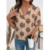 image:imageDokotoo Womens 34 Length Sleeve Womens Tops Dressy Casual Blouses V Neck ShirtsApricot