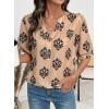 image:imageDokotoo Womens 34 Length Sleeve Womens Tops Dressy Casual Blouses V Neck ShirtsApricot