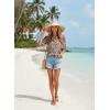 image:imageDokotoo Womens 34 Length Sleeve Womens Tops Dressy Casual Blouses V Neck ShirtsBrown