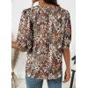 image:imageDokotoo Womens 34 Length Sleeve Womens Tops Dressy Casual Blouses V Neck ShirtsBrown