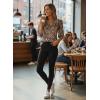image:imageDokotoo Womens 34 Length Sleeve Womens Tops Dressy Casual Blouses V Neck ShirtsBrown