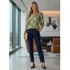 image:imageDokotoo Womens 34 Length Sleeve Womens Tops Dressy Casual Blouses V Neck ShirtsGreen
