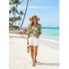image:imageDokotoo Womens 34 Length Sleeve Womens Tops Dressy Casual Blouses V Neck ShirtsGreen