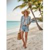 image:imageDokotoo Womens 34 Length Sleeve Womens Tops Dressy Casual Blouses V Neck ShirtsWhite