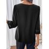 image:imageDokotoo Womens 34 Sleeve Tops Dressy Blouses Crewneck Business Casual Office Shirts ClothesBlack