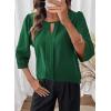 image:imageDokotoo Womens 34 Sleeve Tops Dressy Blouses Crewneck Business Casual Office Shirts ClothesDark Green