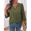 image:imageDokotoo Womens 34 Sleeve Tops Dressy Blouses Crewneck Business Casual Office Shirts ClothesGreen