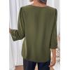 image:imageDokotoo Womens 34 Sleeve Tops Dressy Blouses Crewneck Business Casual Office Shirts ClothesGreen