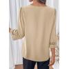 image:imageDokotoo Womens 34 Sleeve Tops Dressy Blouses Crewneck Business Casual Office Shirts ClothesKhaki