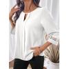image:imageDokotoo Womens 34 Sleeve Tops Dressy Blouses Crewneck Business Casual Office Shirts ClothesWhite