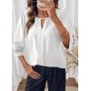 image:imageDokotoo Womens 34 Sleeve Tops Dressy Blouses Crewneck Business Casual Office Shirts ClothesWhite