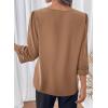 image:imageDokotoo Womens 34 Sleeve Tops Dressy Blouses Crewneck Business Casual Office Shirts ClothesYellow