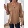 image:imageDokotoo Womens 34 Sleeve Tops Dressy Blouses Crewneck Business Casual Office Shirts ClothesYellow