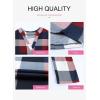image:imageDokotoo Womens Basic Casual V Neck Plaid Print Cuffed Long Sleeve Work Tops Blouses Shirts S2XLBrown 2