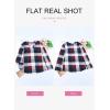 image:imageDokotoo Womens Basic Casual V Neck Plaid Print Cuffed Long Sleeve Work Tops Blouses Shirts S2XLBrown 2