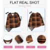 image:imageDokotoo Womens Basic Casual V Neck Plaid Print Cuffed Long Sleeve Work Tops Blouses Shirts S2XLBrown