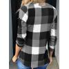image:imageDokotoo Womens Basic Casual V Neck Plaid Print Cuffed Long Sleeve Work Tops Blouses Shirts S2XLGray